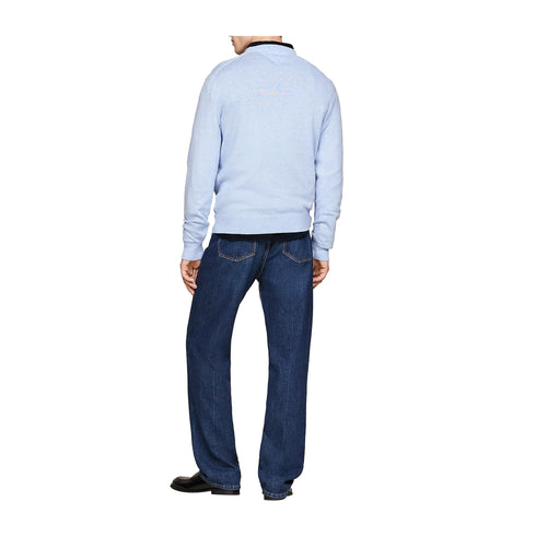 Tommy Hilfiger Pullover Maglia Uomo a girocollo in cotone Celeste - Francavilla Moda